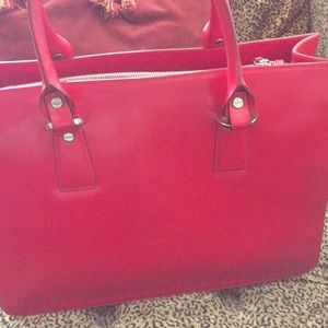 Designer Borbonese Leather Red Bag
